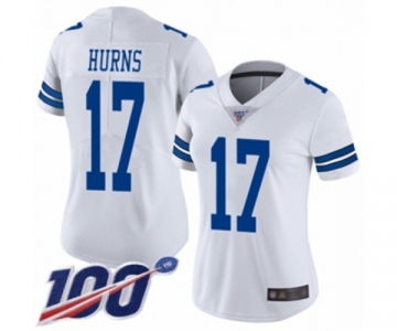 Women's Dallas Cowboys #17 Allen Hurns White Vapor Untouchable Limited Player 100th Season Football Jersey