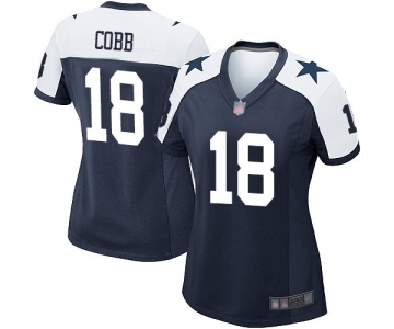 Women's Dallas Cowboys #18 Randall Cobb Game Navy Blue Throwback Alternate Football Jersey