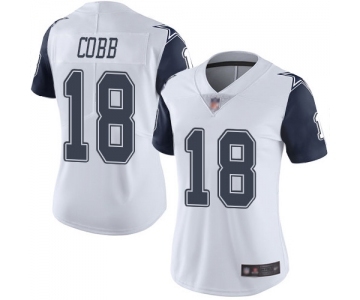 Women's Dallas Cowboys #18 Randall Cobb Limited White Rush Vapor Untouchable Football Jersey