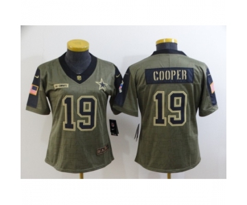 Women's Dallas Cowboys #19 Amari Cooper Nike Olive 2021 Salute To Service Limited Player Jersey