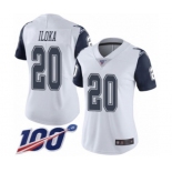 Women's Dallas Cowboys #20 George Iloka Limited White Rush Vapor Untouchable 100th Season Football Jersey