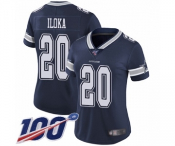 Women's Dallas Cowboys #20 George Iloka Navy Blue Team Color Vapor Untouchable Limited Player 100th Season Football Jersey