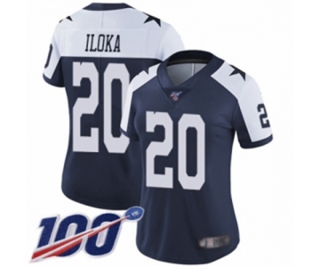 Women's Dallas Cowboys #20 George Iloka Navy Blue Throwback Alternate Vapor Untouchable Limited Player 100th Season Football Jersey