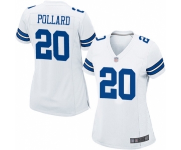 Women's Dallas Cowboys #20 Tony Pollard Game White Football Jersey