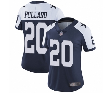 Women's Dallas Cowboys #20 Tony Pollard Navy Blue Throwback Alternate Vapor Untouchable Limited Player Football Jersey