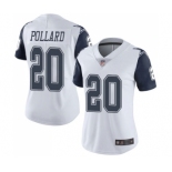 Women's Dallas Cowboys #20 Tony Pollard White Limited Rush Jersey