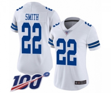 Women's Dallas Cowboys #22 Emmitt Smith White Vapor Untouchable Limited Player 100th Season Football Jersey