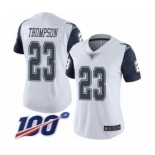 Women's Dallas Cowboys #23 Darian Thompson Limited White Rush Vapor Untouchable 100th Season Football Jersey