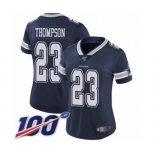 Women's Dallas Cowboys #23 Darian Thompson Navy Blue Team Color Vapor Untouchable Limited Player 100th Season Football Jersey