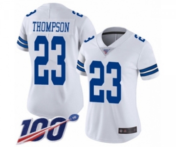 Women's Dallas Cowboys #23 Darian Thompson White Vapor Untouchable Limited Player 100th Season Football Jersey