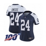 Women's Dallas Cowboys #24 Chidobe Awuzie Navy Blue Throwback Alternate Vapor Untouchable Limited Player 100th Season Football Jersey