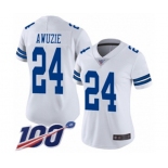 Women's Dallas Cowboys #24 Chidobe Awuzie White Vapor Untouchable Limited Player 100th Season Football Jersey