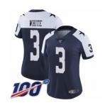 Women's Dallas Cowboys #3 Mike White Navy Blue Throwback Alternate Vapor Untouchable Limited Player 100th Season Football Jersey