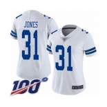 Women's Dallas Cowboys #31 Byron Jones White Vapor Untouchable Limited Player 100th Season Football Jersey