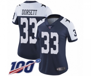 Women's Dallas Cowboys #33 Tony Dorsett Navy Blue Throwback Alternate Vapor Untouchable Limited Player 100th Season Football Jersey