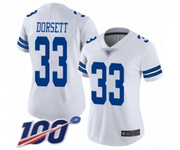 Women's Dallas Cowboys #33 Tony Dorsett White Vapor Untouchable Limited Player 100th Season Football Jersey