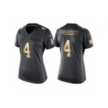 Women's Dallas Cowboys #4 Dak Prescott Anthracite Gold Special Edition Salute to Service Jersey