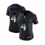 Women's Dallas Cowboys #4 Dak Prescott Black Smoke Fashion Limited Football Jersey