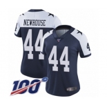 Women's Dallas Cowboys #44 Robert Newhouse Navy Blue Throwback Alternate Vapor Untouchable Limited Player 100th Season Football Jersey