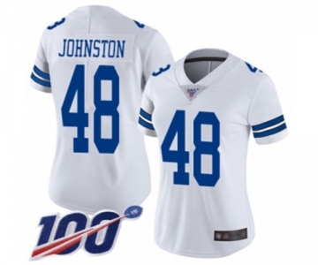 Women's Dallas Cowboys #48 Daryl Johnston White Vapor Untouchable Limited Player 100th Season Football Jersey