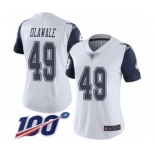 Women's Dallas Cowboys #49 Jamize Olawale Limited White Rush Vapor Untouchable 100th Season Football Jersey