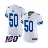 Women's Dallas Cowboys #50 Sean Lee White Vapor Untouchable Limited Player 100th Season Football Jersey