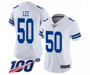 Women's Dallas Cowboys #50 Sean Lee White Vapor Untouchable Limited Player 100th Season Football Jersey