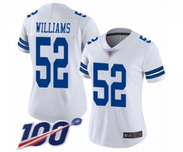 Women's Dallas Cowboys #52 Connor Williams White Vapor Untouchable Limited Player 100th Season Football Jersey