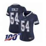 Women's Dallas Cowboys #54 Chuck Howley Navy Blue Team Color Vapor Untouchable Limited Player 100th Season Football Jersey