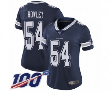 Women's Dallas Cowboys #54 Chuck Howley Navy Blue Team Color Vapor Untouchable Limited Player 100th Season Football Jersey