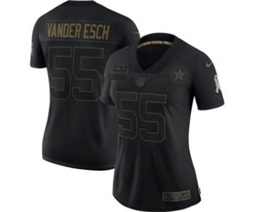 Women's Dallas Cowboys #55 Leighton Vander Esch 2020 Salute To Service Limited Football Jersey Black