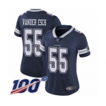 Women's Dallas Cowboys #55 Leighton Vander Esch Navy Blue Team Color Vapor Untouchable Limited Player 100th Season Football Jersey