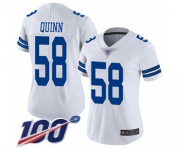 Women's Dallas Cowboys #58 Robert Quinn White Vapor Untouchable Limited Player 100th Season Football Jersey