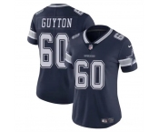 Women's Dallas Cowboys #60 Tyler Guyton Navy 2024 Draft Vapor Limited Football Stitched Jersey