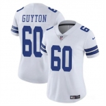 Women's Dallas Cowboys #60 Tyler Guyton White 2024 Draft Vapor Limited Football Stitched Jersey