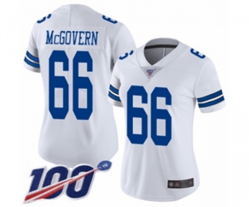 Women's Dallas Cowboys #66 Connor McGovern White Vapor Untouchable Limited Player 100th Season Football Jersey