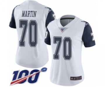 Women's Dallas Cowboys #70 Zack Martin Limited White Rush Vapor Untouchable 100th Season Football Jersey