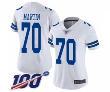 Women's Dallas Cowboys #70 Zack Martin White Vapor Untouchable Limited Player 100th Season Football Jersey