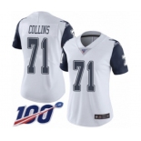 Women's Dallas Cowboys #71 La'el Collins Limited White Rush Vapor Untouchable 100th Season Football Jersey