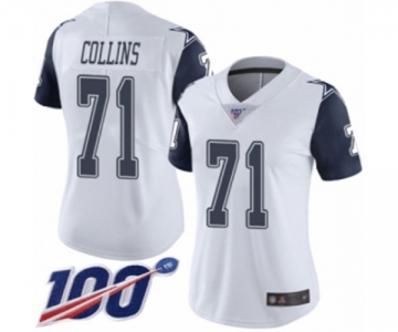 Women's Dallas Cowboys #71 La'el Collins Limited White Rush Vapor Untouchable 100th Season Football Jersey