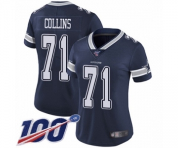 Women's Dallas Cowboys #71 La'el Collins Navy Blue Team Color Vapor Untouchable Limited Player 100th Season Football Jersey