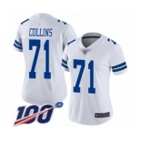 Women's Dallas Cowboys #71 La'el Collins White Vapor Untouchable Limited Player 100th Season Football Jersey