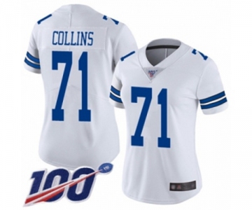 Women's Dallas Cowboys #71 La'el Collins White Vapor Untouchable Limited Player 100th Season Football Jersey