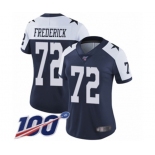 Women's Dallas Cowboys #72 Travis Frederick Navy Blue Throwback Alternate Vapor Untouchable Limited Player 100th Season Football Jersey