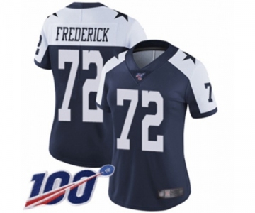 Women's Dallas Cowboys #72 Travis Frederick Navy Blue Throwback Alternate Vapor Untouchable Limited Player 100th Season Football Jersey