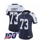 Women's Dallas Cowboys #73 Joe Looney Navy Blue Throwback Alternate Vapor Untouchable Limited Player 100th Season Football Jersey