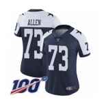 Women's Dallas Cowboys #73 Larry Allen Navy Blue Throwback Alternate Vapor Untouchable Limited Player 100th Season Football Jersey