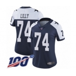 Women's Dallas Cowboys #74 Bob Lilly Navy Blue Throwback Alternate Vapor Untouchable Limited Player 100th Season Football Jersey