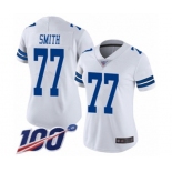 Women's Dallas Cowboys #77 Tyron Smith White Vapor Untouchable Limited Player 100th Season Football Jersey