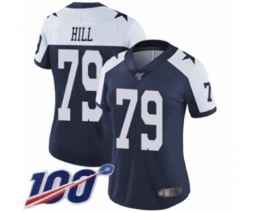 Women's Dallas Cowboys #79 Trysten Hill Navy Blue Throwback Alternate Vapor Untouchable Limited Player 100th Season Football Jersey